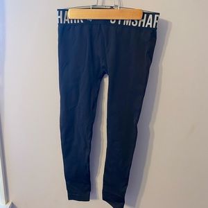 Gymshark cropped black with white detail leggings